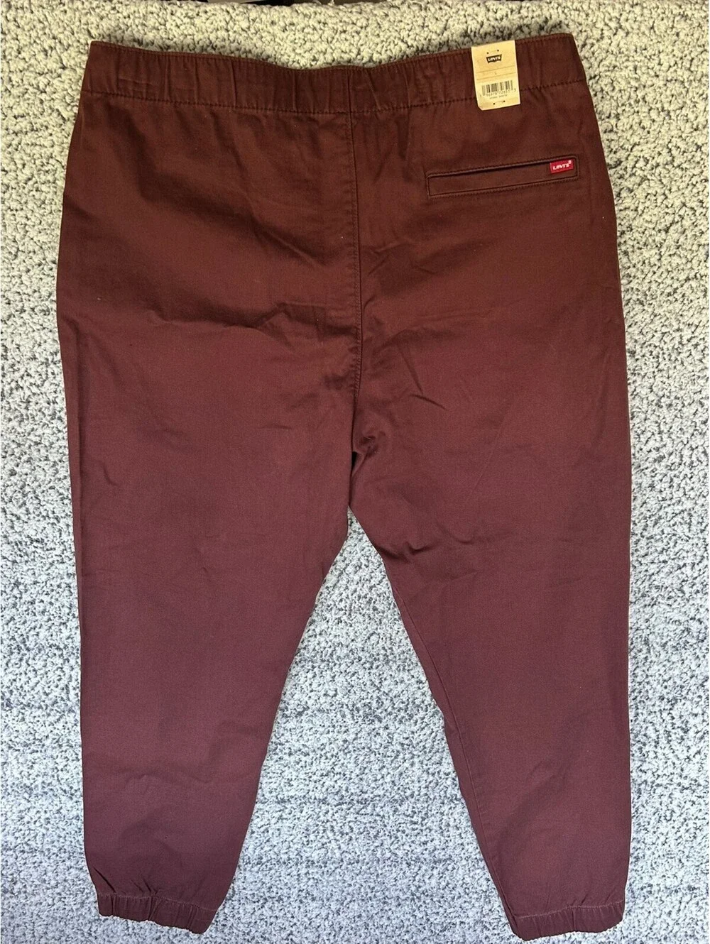 NWT Levi's XX Chino Joggers Mens L Burgundy Stretch Tapered Elastic Cuff Pants